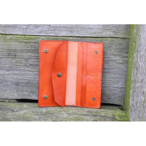 Dámská velká kožená peněženka - oranžová