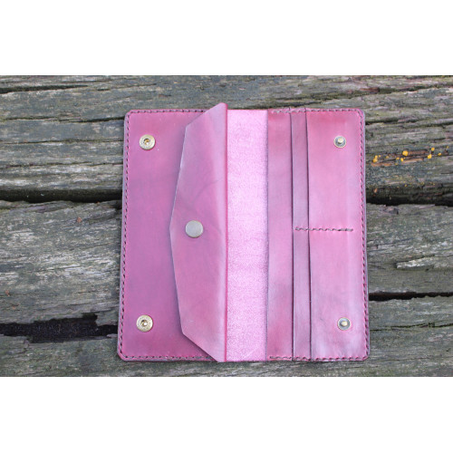 Dámská velká kožená peněženka - fialová