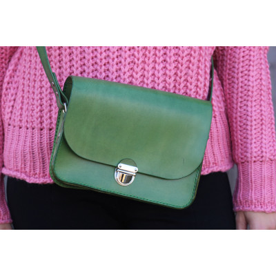 Dámská kožená kabelka - zelená