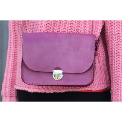 Dámská kožená kabelka - fialová